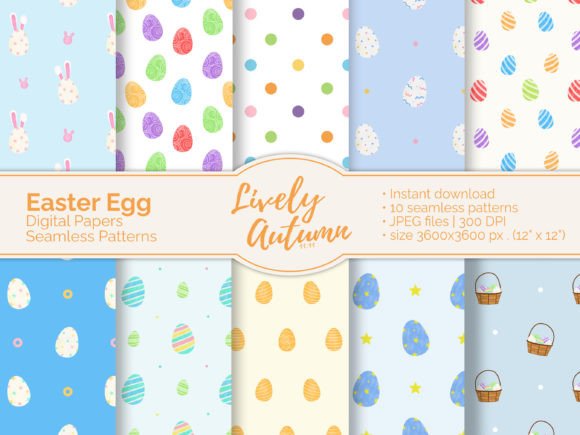 10 Easter Egg Digital Seamless Patterns for Creative and Practical Use