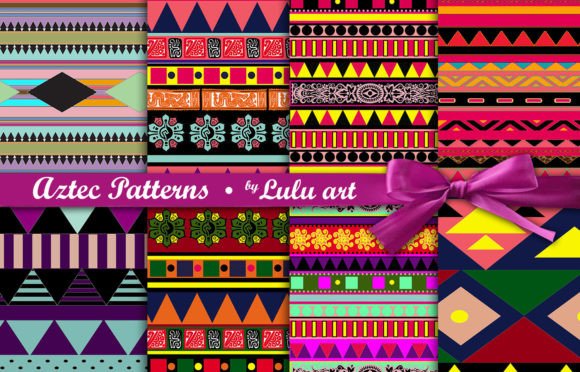 Aztec Patterns Papers: Digital Files for Creative Projects