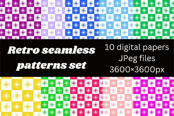 Colorful Retro Patterns Digital Papers: A Timeless Design Resource for Modern Creators