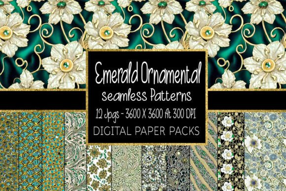 Emerald Ornamental Seamless Patterns: Strategic Design for Professional and Creative Use
