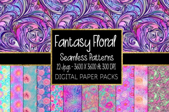 Fantasy Floral Seamless Patterns: A Digital Art Resource for Creative Professionals and Enthusiasts