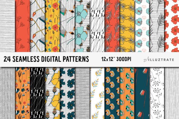 Florals Digital Patterns Pop Art: A Versatile Tool for Creative Projects