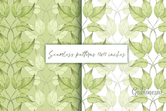 Green Leaves Seamless Patterns