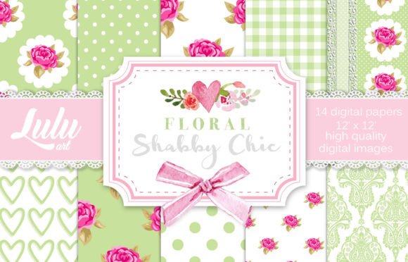 Green Shabby Chic Patterns