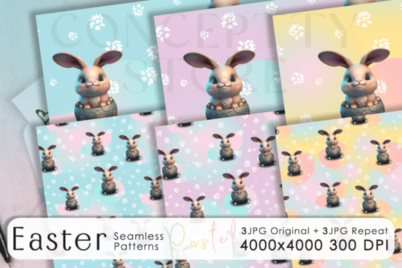 Happy Easter Seamless Patterns 3D Pastel: A Versatile Design Resource for Creative Projects