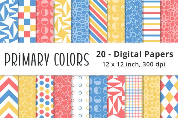 Primary Colors Geometric Patterns for Creative Projects and Design