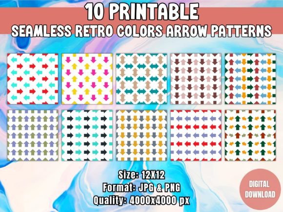 Seamless Retro Colors Arrow Patterns