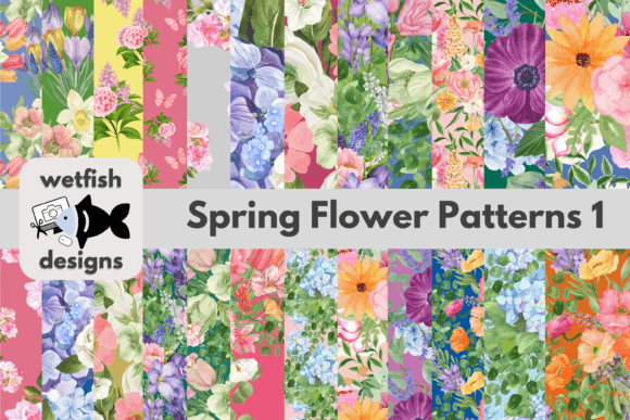 Spring Seamless Flower Patterns 1: A Versatile Design Resource for Creative Projects