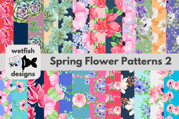 Spring Seamless Flower Patterns 2: A Versatile Design Resource for Creative Projects