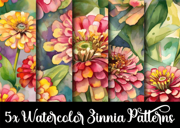 Watercolor Zinnia Flower Patterns: A Versatile Design Element for Modern Creations