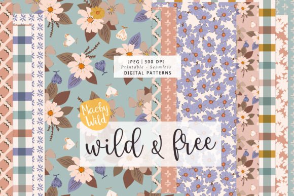 Wild and Free Bohemian Patterns: A Versatile Digital Design Collection for Creative Projects